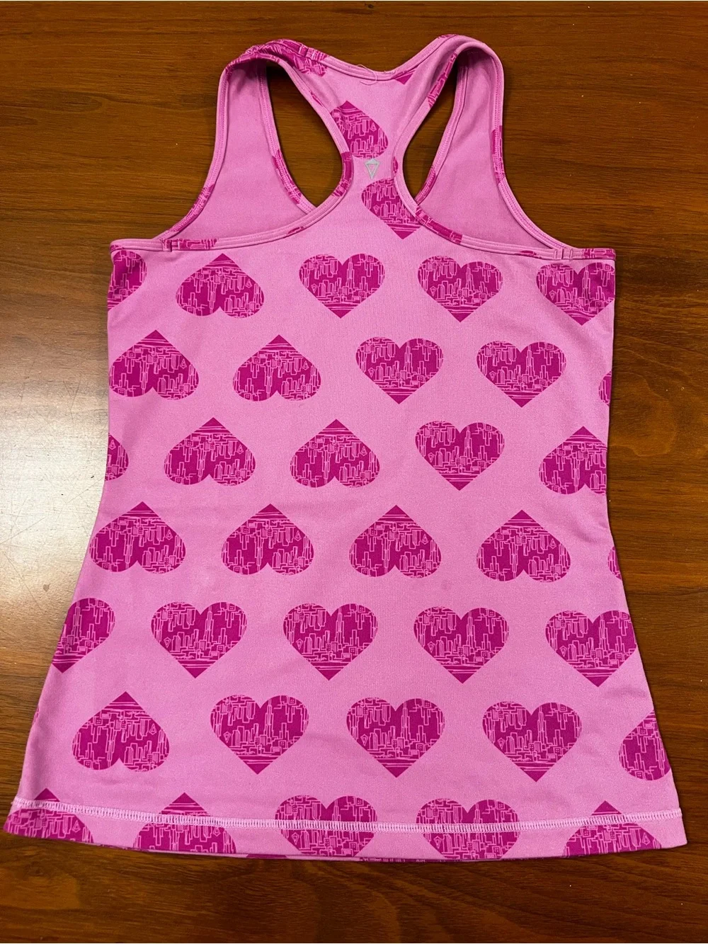 Ivivva by Lululemon Girls Size 10 Pink Heart Skyline Athletic Tank Top EUC